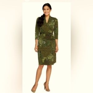 Liz Claiborne New York Regular Printed Knit Wrap Dress Size XS NWOT QVC $54.50